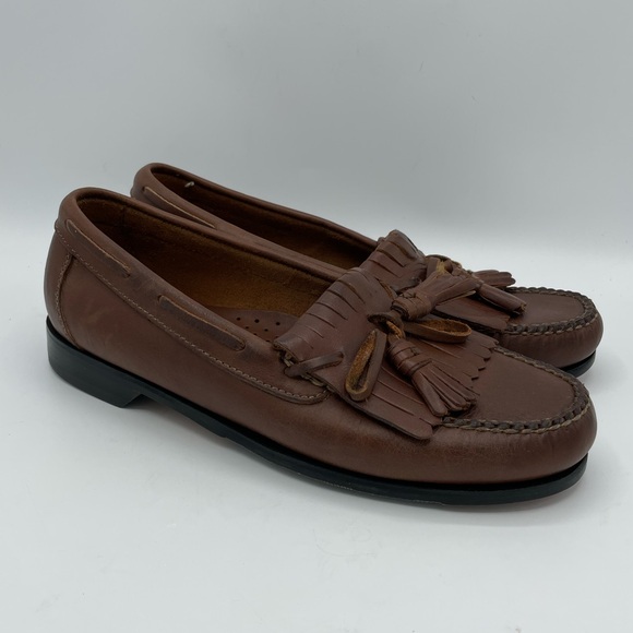 Johnston & Murphy Brown Leather Tassel Loafers.